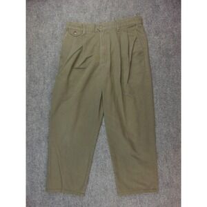 Dockers Pleated Chinos Mens 32x30 Khaki Green Casual Workwear Pants